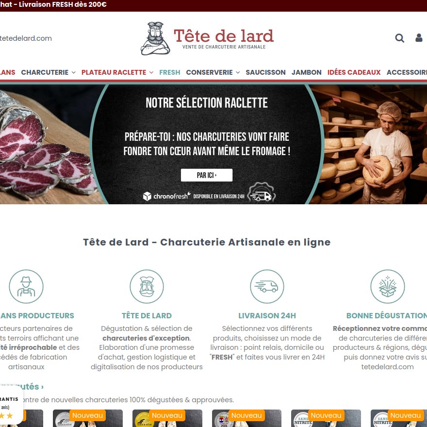 Tête de lard - Vente de charcuterie en ligne
